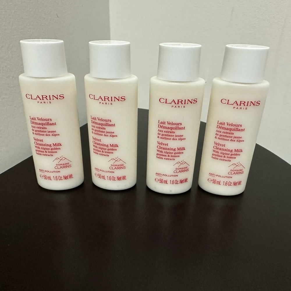 NEW 4x50ml TRAVEL SIZE CLARINS VELVET CLEANSING MILK BUNDLE